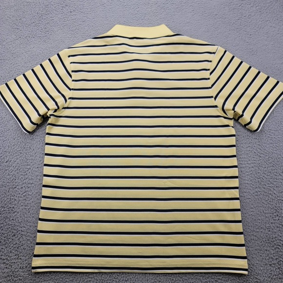 Wrangler Shirt Mens Medium Yellow Striped Breathe Dri Polo Golf Short Sleeve - Picture 5 of 15